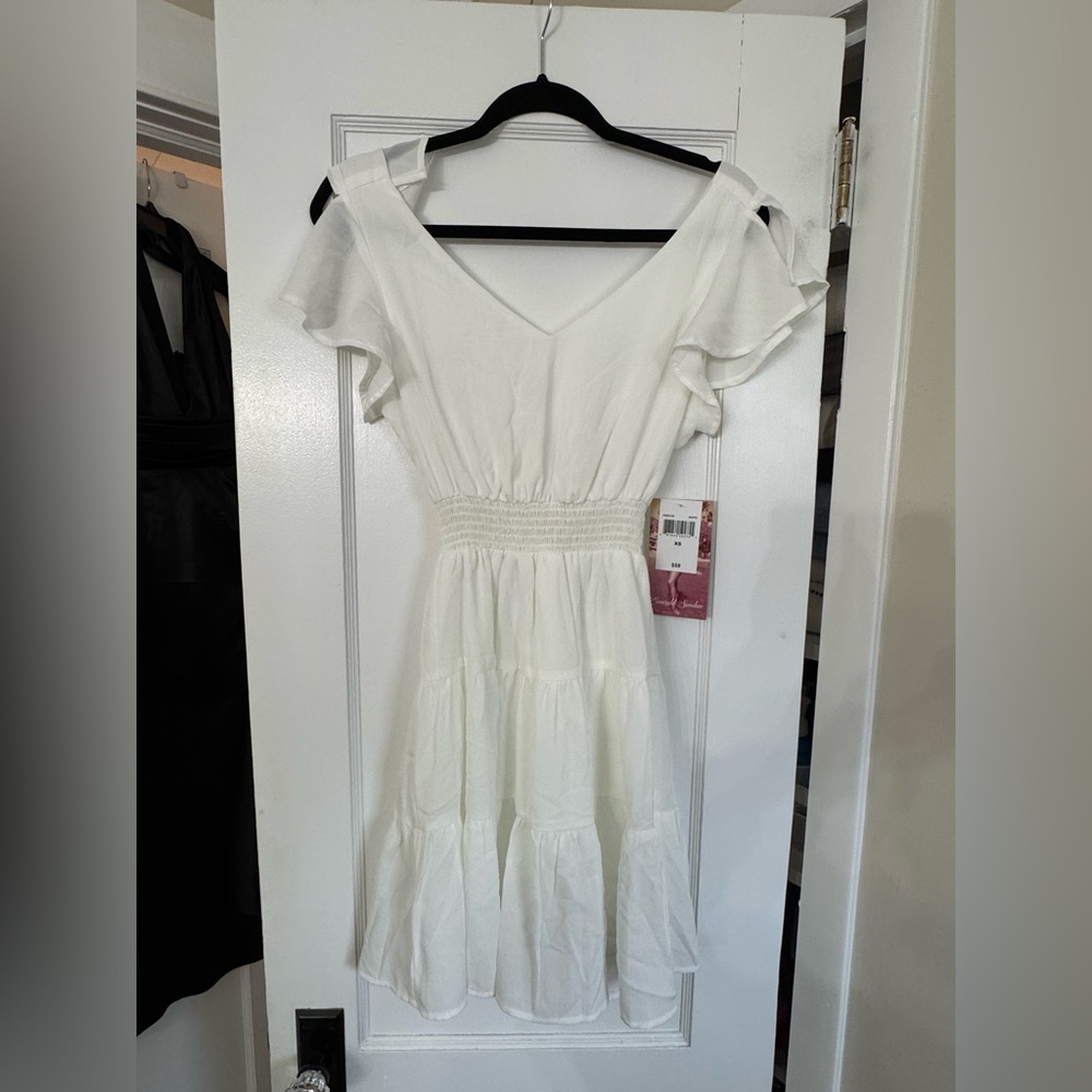 Emerald Sundae White Ruffle Dress